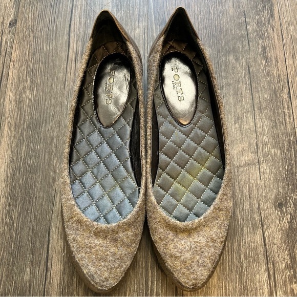 Ports 1961 Tweed And Leather Slip On Ballerina Flats Size 6 - Picture 3 of 10